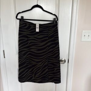 Zebra Print Black Skirt